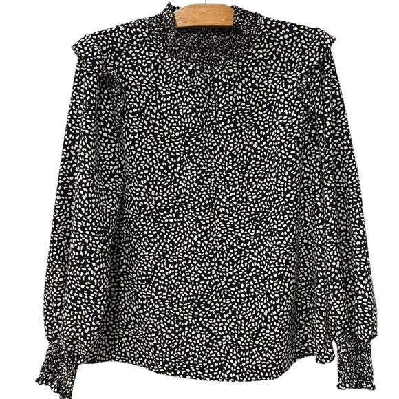 Sanctuary Evereve | Top Long Sleeve Pullover High Neck Black and White NWT Large - Picture 1 of 10